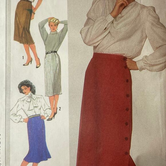 Simplicity 7660 Slim Skirt Pattern Miss 8 Pencil Office Professional Peplum - Picture 1 of 5